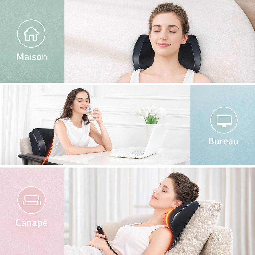 Masseur Shiatsu Chauffant  – Utilisation polyvalente