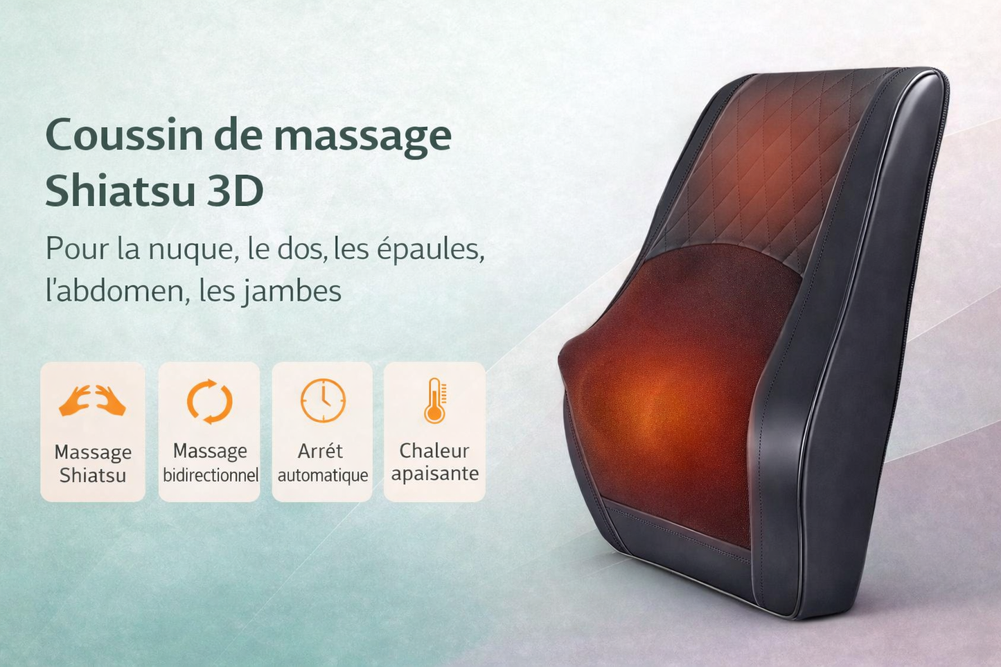 Masseur Shiatsu Chauffant  – Utilisation polyvalente